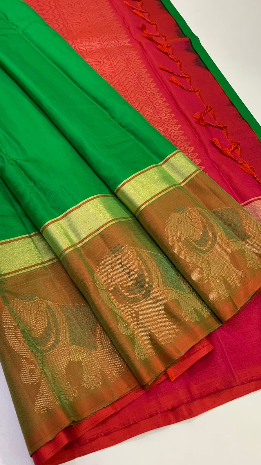 Pure Kanchi Handloom Soft  Double Warp Silk Sarees